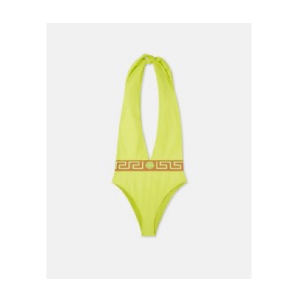 Versace Lime Green One Piece Swimsuit